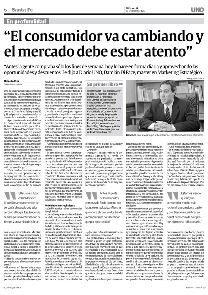 Nota Diario Uno: El consumidor va cambiando y el mercado debe estar atento