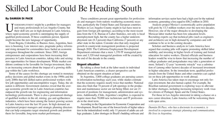 Skilled Labor Could Be Heading South