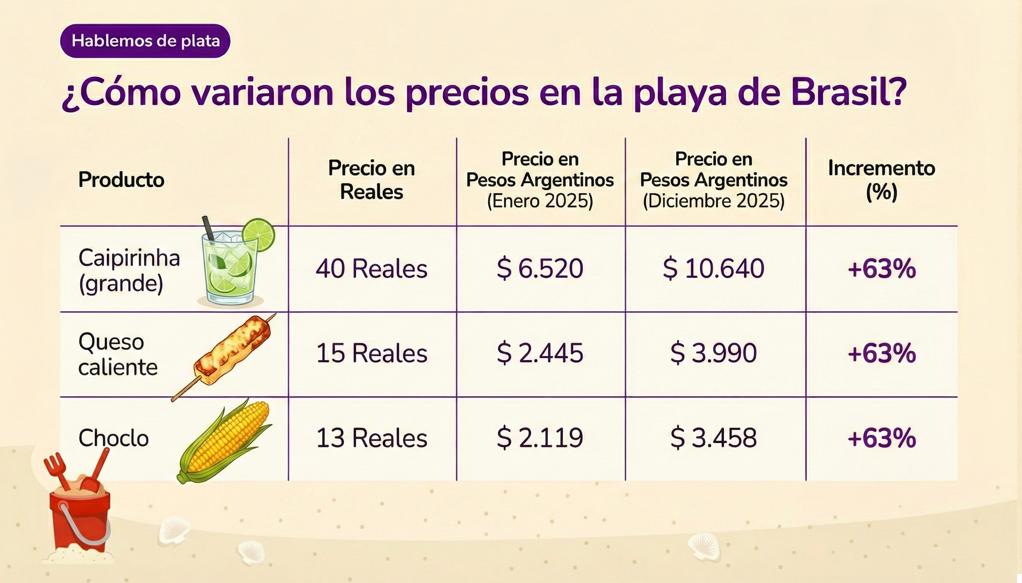 ¿Como variaron los precios en la playa de Brasil?