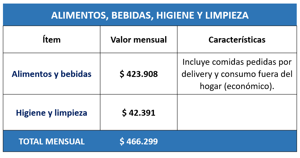Canasta joven alimentos, bedidas, higiene y limpieza