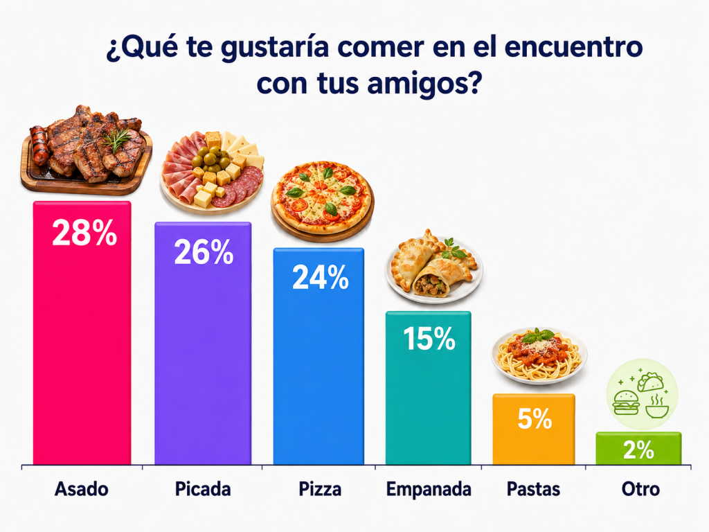 ¿Que te gustaría comer en el encuentro con tus amigos?